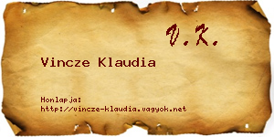 Vincze Klaudia névjegykártya