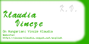 klaudia vincze business card